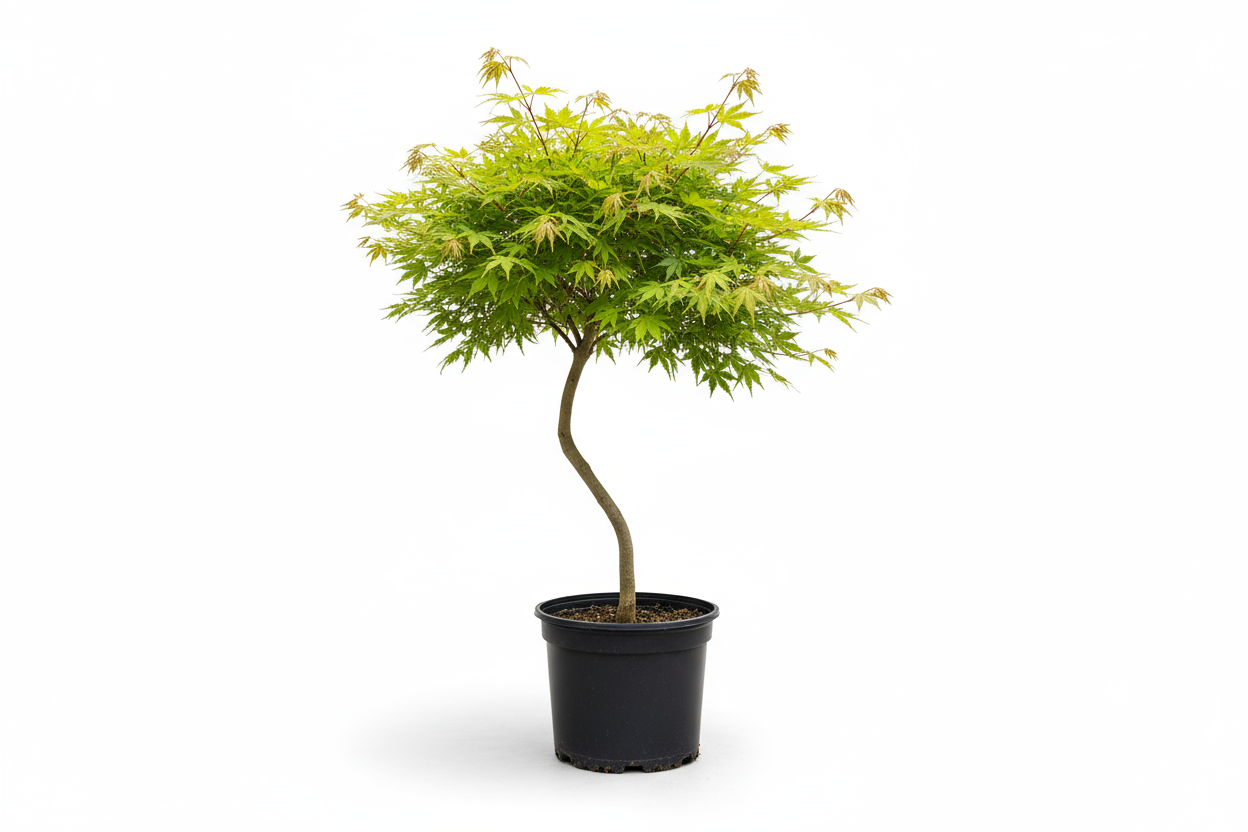 2 gallon japanese maple green leaves thin trunk
