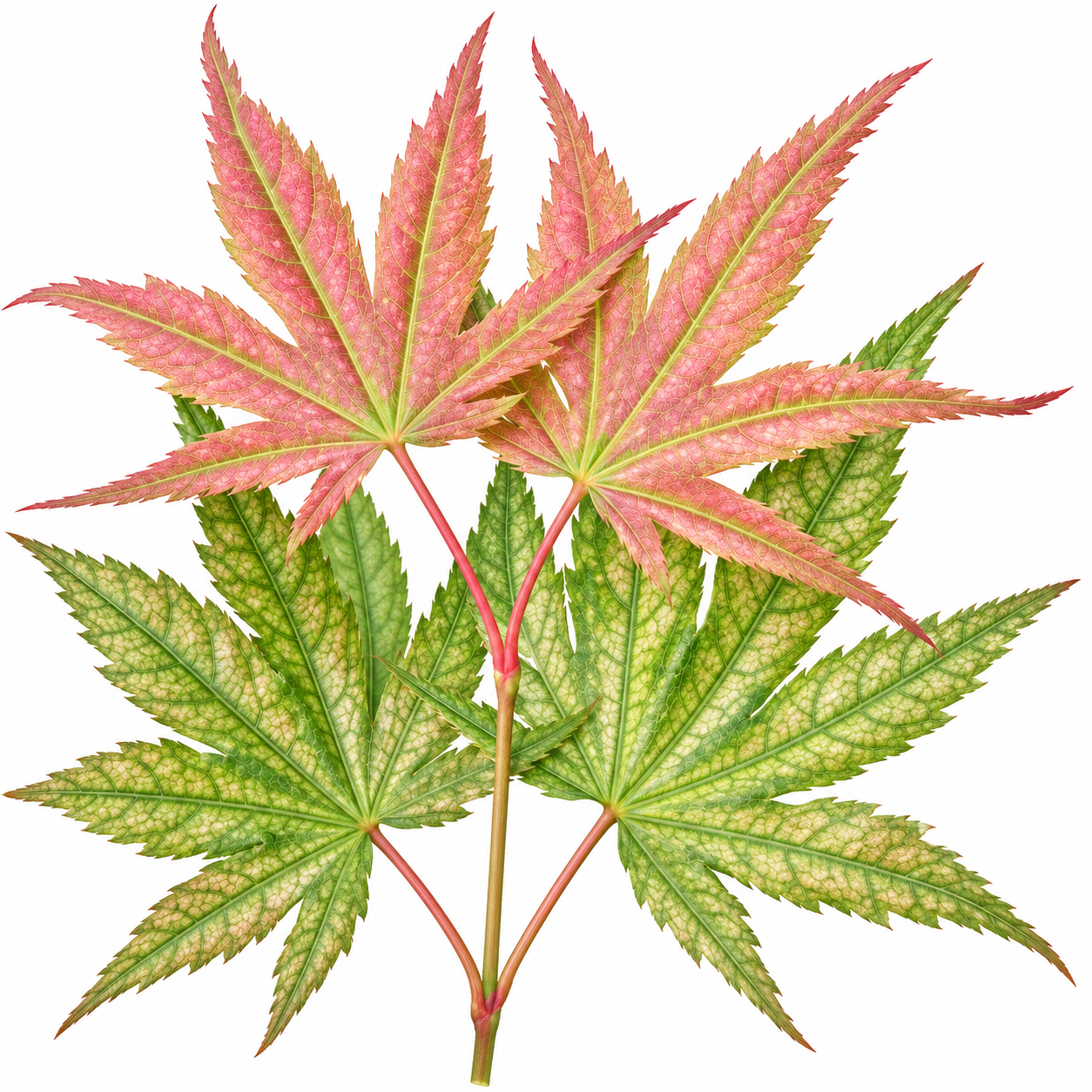 Acer palmatum 'Gaki No Sugi' reticulated Japanese maple leaves